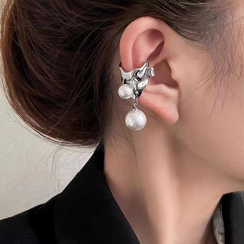 Hiphop Punk Vintage Perlen Zirkon Ohr Manschetten Nicht durchbohrte Ohrclip Ohrringe Fake Knorpel Ohrring für Damen Heißverkauf Schmuck