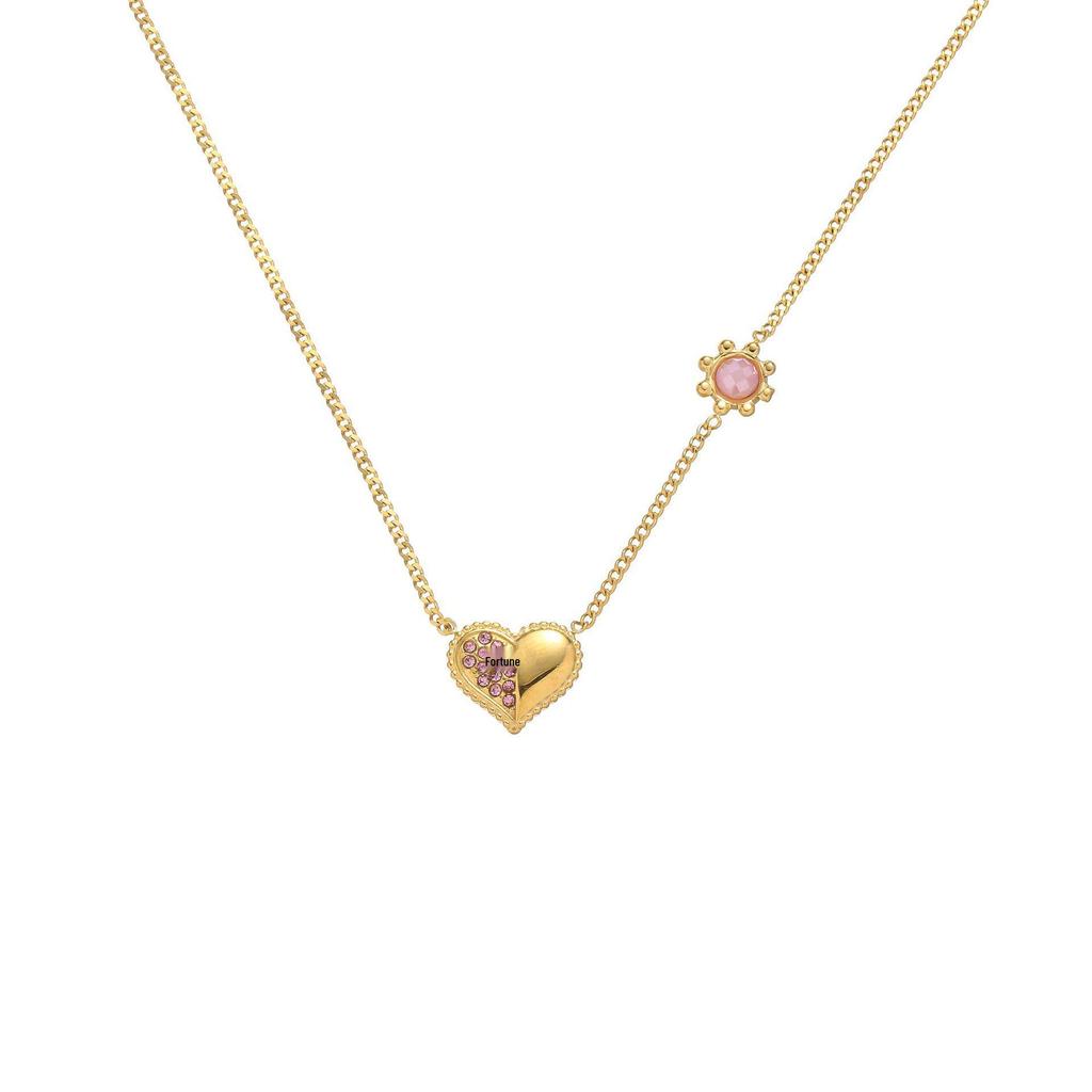 European Retro Zircon Stainless Steel Necklace: High-End Cross-Border Clavicle Chain