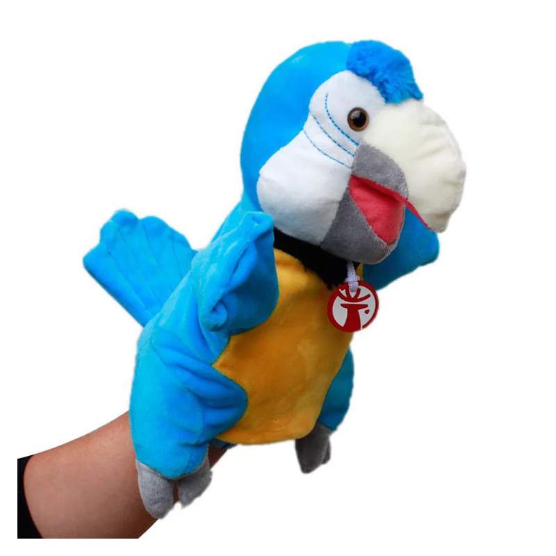

Кукла-попугай ручная игрушка мягкая забавная плюшевая перчатка подарок на день рождения игра взаимодействие синий