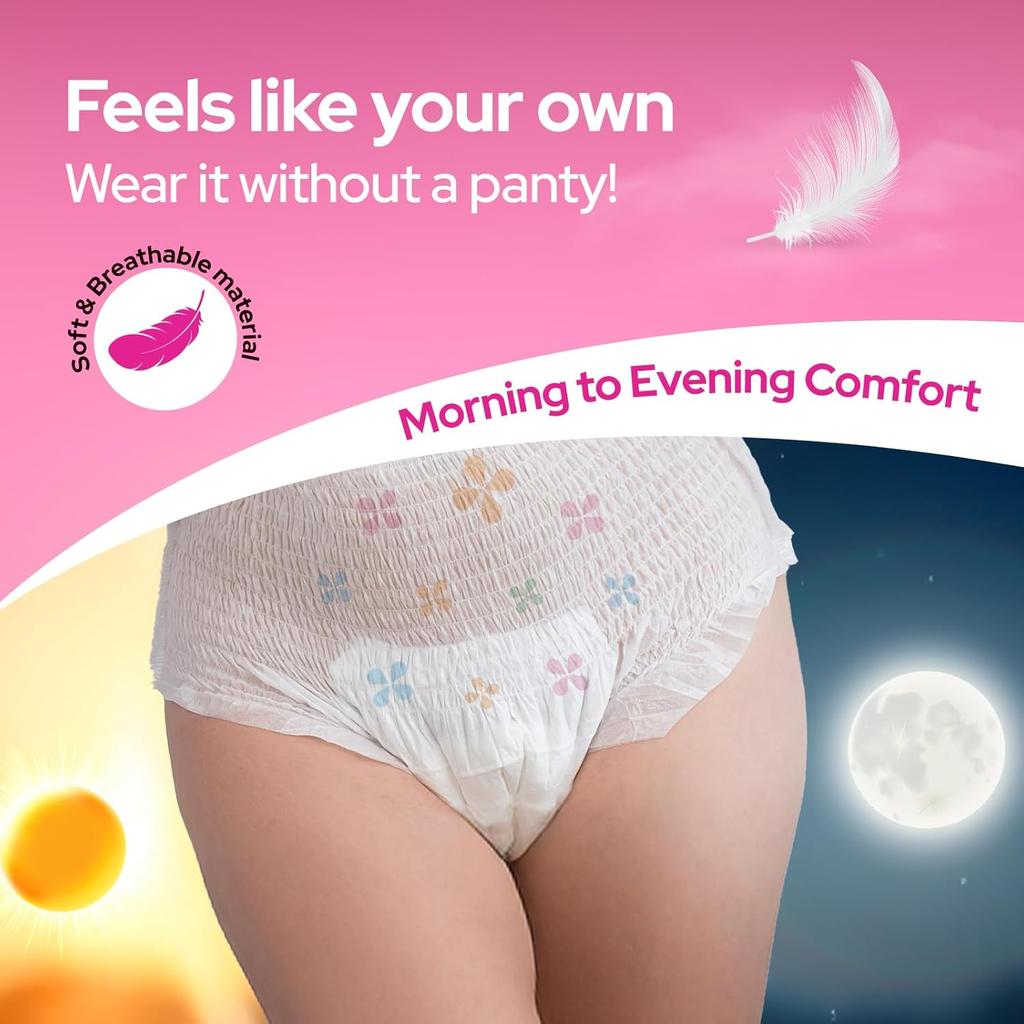 I-activ Period Panty for Women Girls XL-XXL 10's Pack  of 1 Disposable Heavy Flow Maternity Protection 33" To 58"