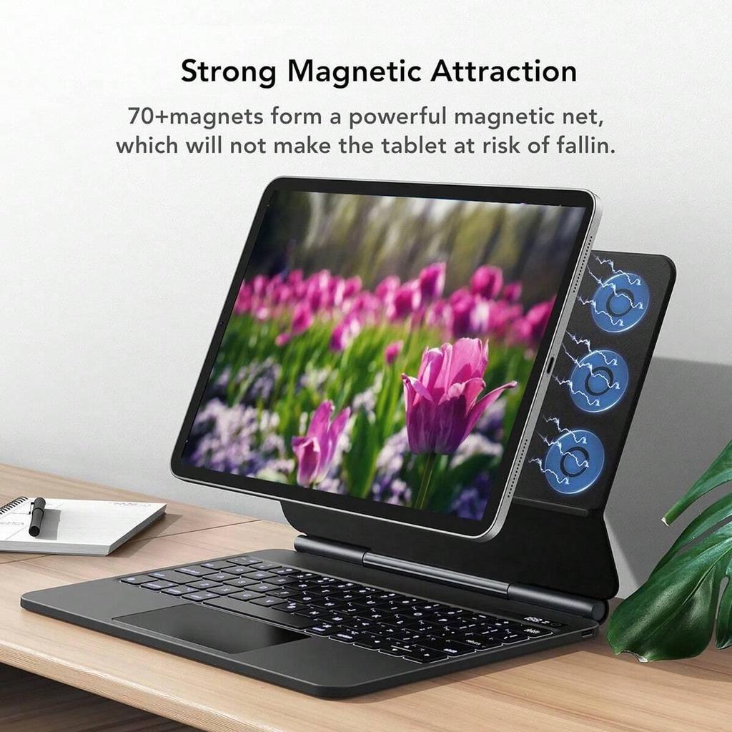Magnetic Magic Keyboard Case for iPad 10th Gen, Air 10.9-inch, Bluetooth Touch Control