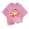 New Cute Cartoon Fox Printed Christmas Children's Gift T-shirt Summer Children's Short Sleeve Printed T-shirt  Kids Tops Clothes