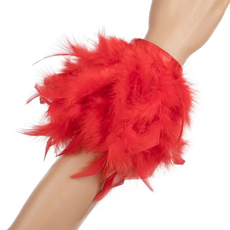 Frauen Kostüm Ball Armband verziert Feder Manschette Party Bühne Leistung Zubehör