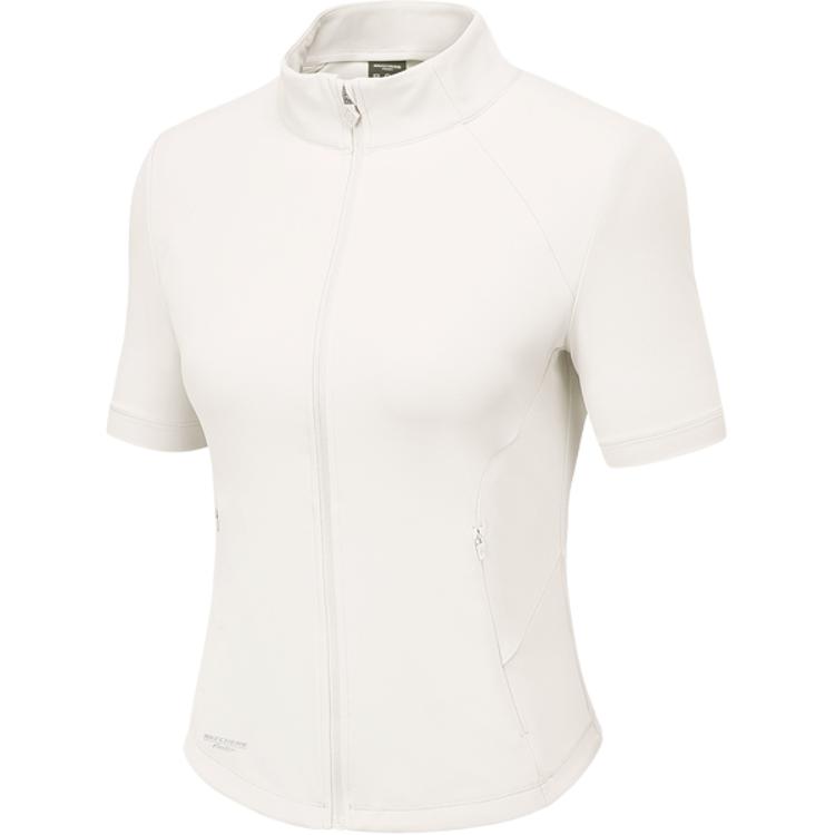 Skechers Relaxed Series Slim Fit Fashion Soft Short Sleeve Knit Top Women tops Gardenia P125W095-01B4 L