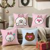 Cute little bear pillowcase living room sofa chair cushion cover home room decoration without pillow core