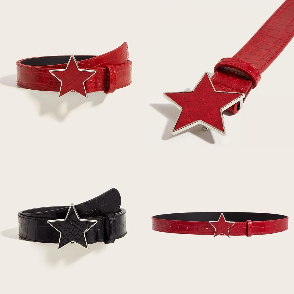 Trendy Youth Leather Belt With Alloy Buckle And Punk Style For Casual Outfits