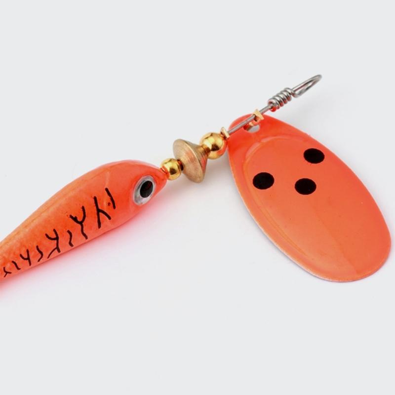 Spinner Fishing Lures with Triple Hooks Sequins Artificial Baits Hard Metal Spinner Baits for Freshwater Saltwater