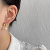 Natural Freshwater Pearl Stud Earrings with Ear Hooks for Women. Light Luxury, Retro, Simple, High-end, Matte, Gentle Ear Ornaments.