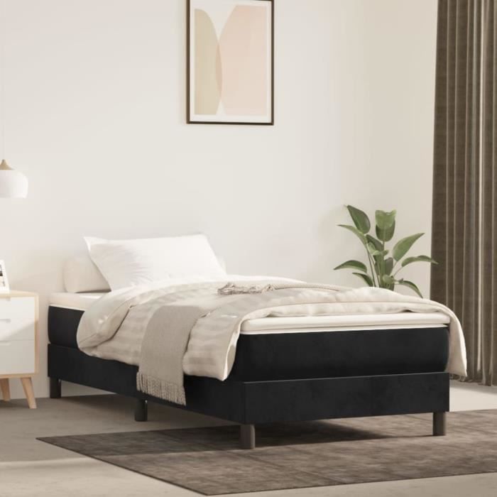 347730 vidaXL Pocket Spring Bed Mattress Black 90x200 Cm Thickness 20 Cm Velvet