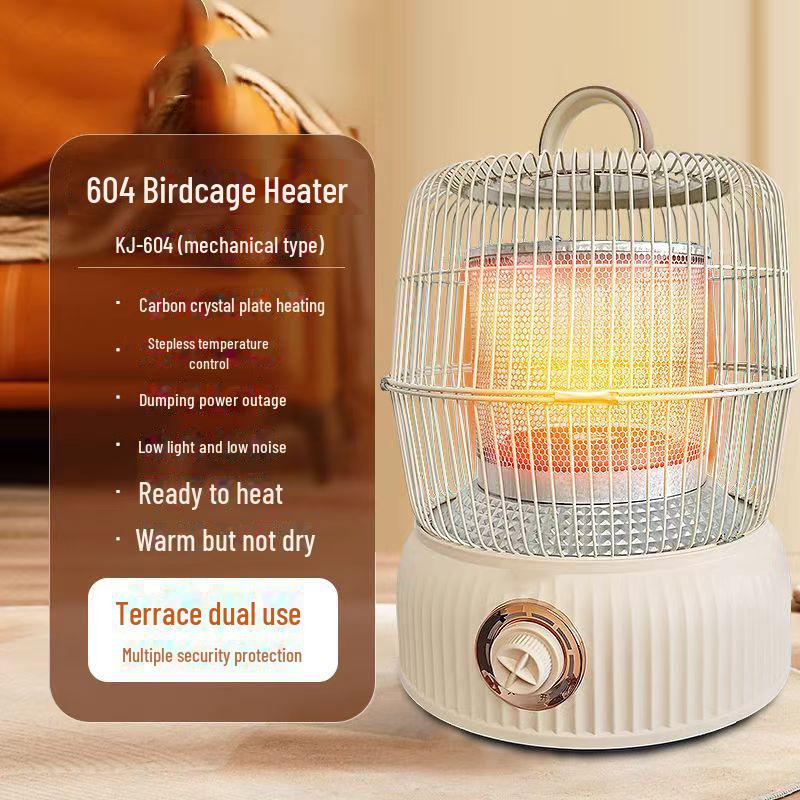 Colivie Mică Ajustabilă pentru Păsări Solare și Încălzitor de Birou