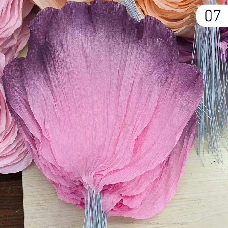 10 Pcs Crepe Paper Petals Artificial Peony Flower DIY Handmade Wedding Decor Paper Flowers Birthday Party Home Background Wall
