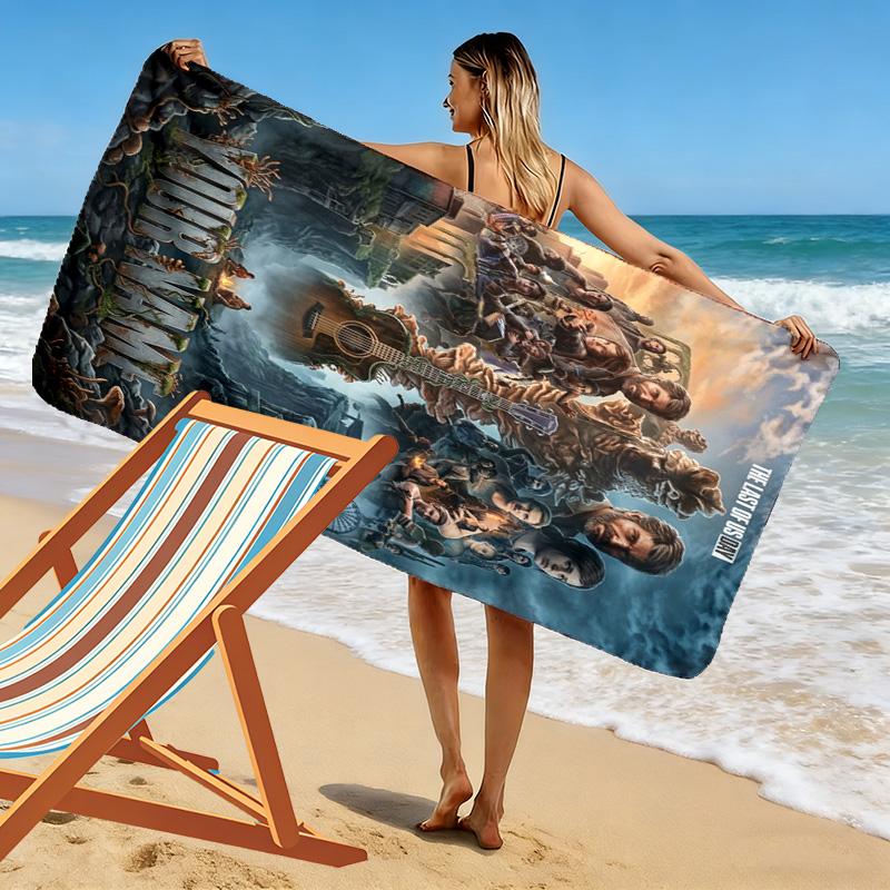 Name Custom The Last Of Us Print Beach Towel, Large Soft Quick Dry Towel for Beach Camping Swimming