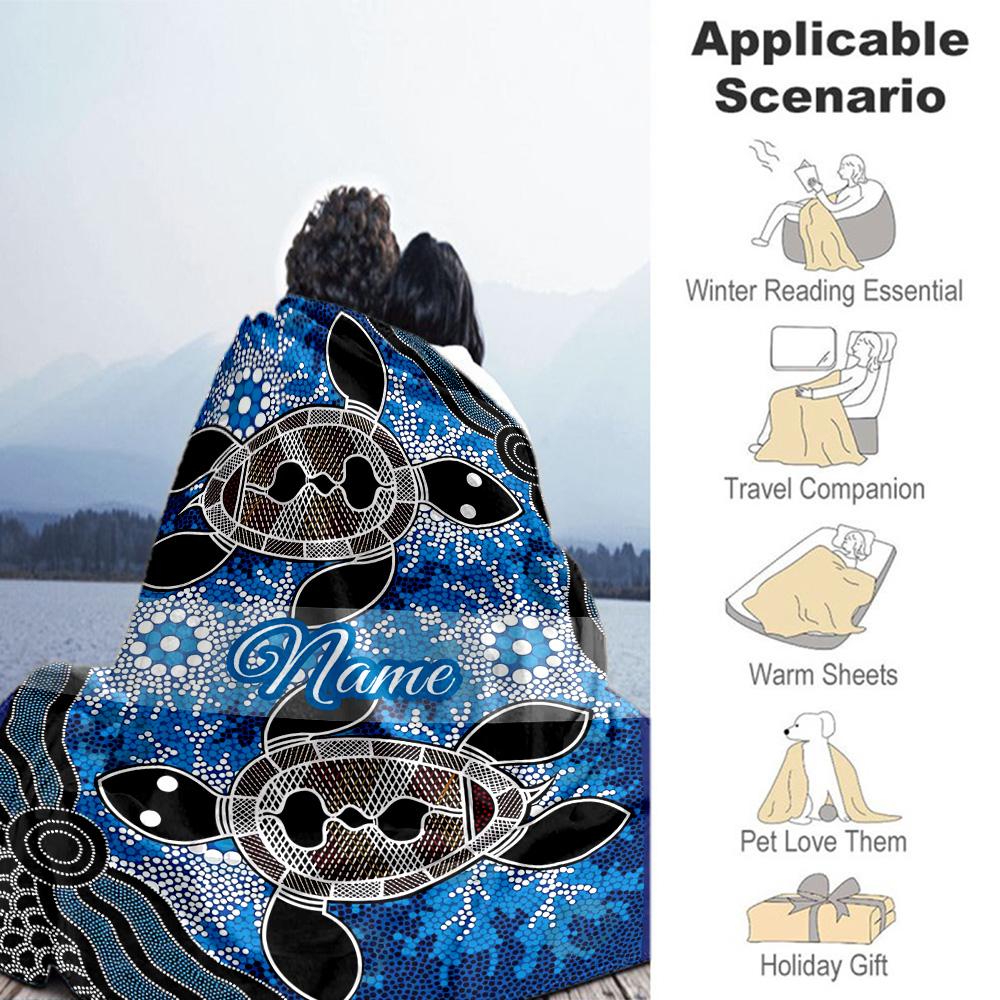 Two Turtles Personalized Name Blanket Lightweight Personalized Blanket Soft & Cozy for Office Bedding Living Room Bed All-Season Use