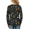 Kids' Long Sleeve Halloween Print T-Shirt with Round Neck for Everyday Wear