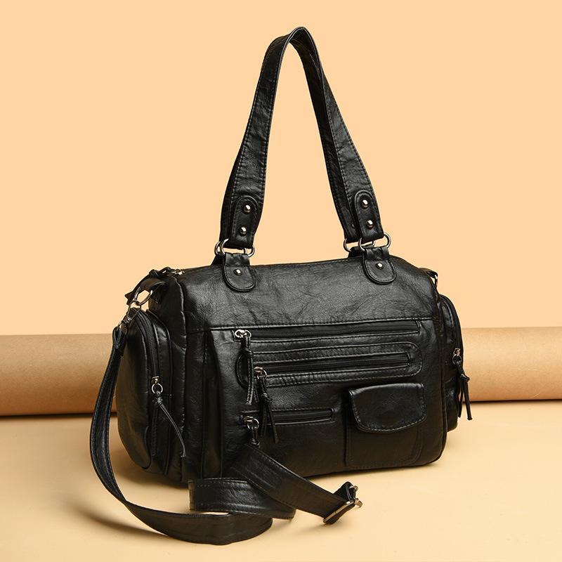 Multi-pocket Motorcycle Bag, High-end Texture, Fashionable Commuting Single-shoulder Crossbody Handbag