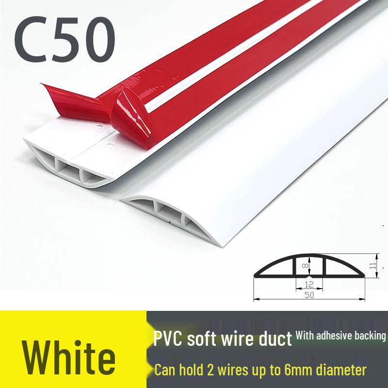 PVC Soft Floor Cable Duct: Insulated, Self-Adhesive Wire Management Channel with Thick Anti-Step Protection