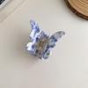 Retro Blue & White Porcelain Pattern Acetate Hair Claw