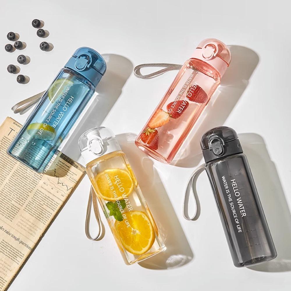 26oz/780ml Clear Water Bottle Reusable BPA Free Leak proof Plastic Water Bottle with Carrying Strap Suitable for Travel Fitness