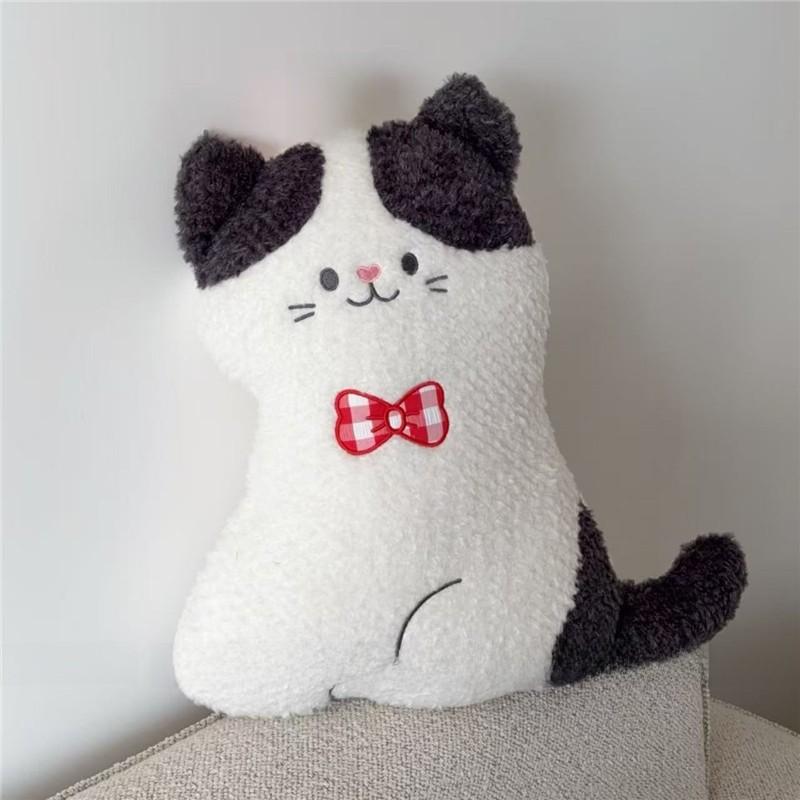 Cat Plush Cushion With Embroidered Cartoon Design For Living Room Decor