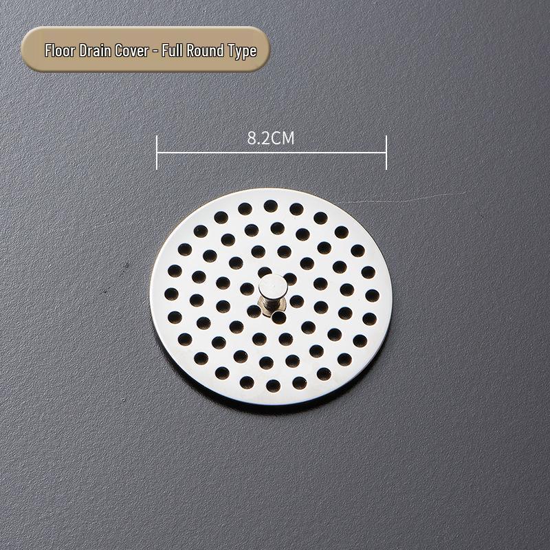 Stainless Steel Round Floor Drain Cover with Anti-Hair Filter and Handle for Hotel Bathrooms