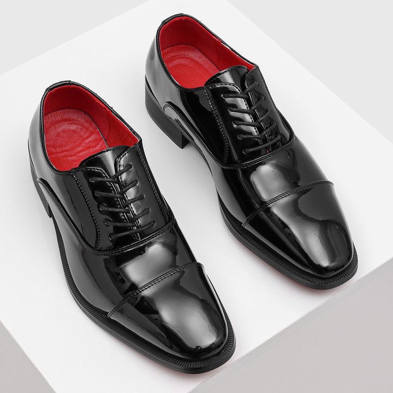 Pointed derby shoes men's CL red-soled leather shoes three-joint invisible inner height increase flow high-end leather shoes 8039