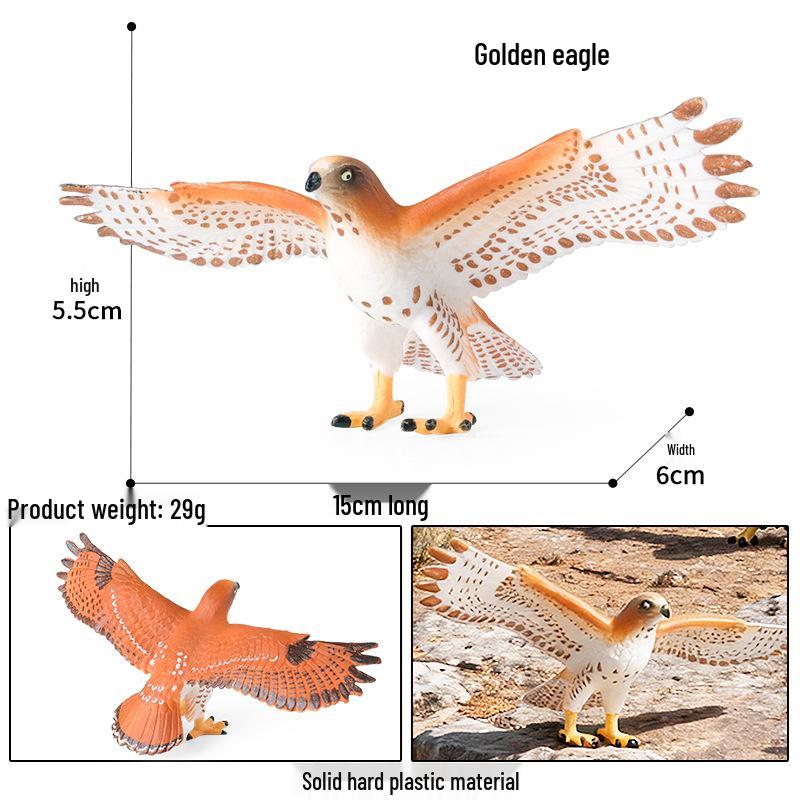 Children's Animal Simulation Toy Set: Eagle, Falcon, Secretary Bird, Owl Figurines