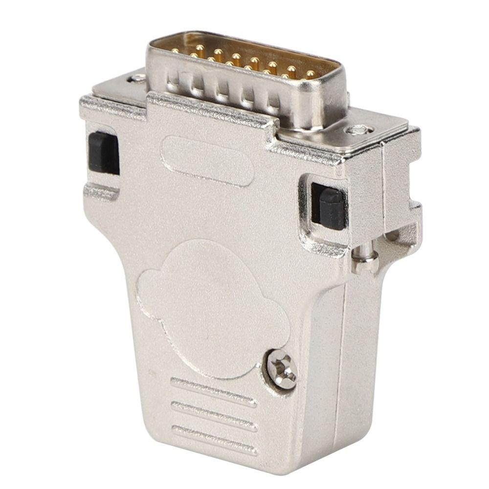 DB15P-180 D-SUB Serial Connector 15 Pin 2 Rows Metal Shell Serial Adapters Male Port Stable Performance Terminal Connector