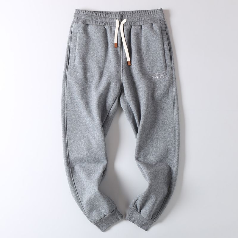 400g Heavyweight Pearl Velvet Multi-Needle Embroidery Warm Sports Casual Cotton Pants Autumn and Winter Unisex Fleece Jogger Pants