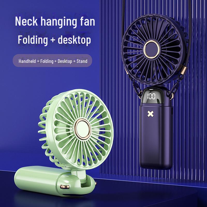 Mini Portable USB Handheld Fan with Digital Display & Aromatherapy, Folding Option, Custom Logo Available