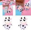 Small Black And White Cow Plush Keychain Creative Animal Ornament Gift