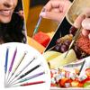 Multi-functional Alloy Retractable Toothpick, Portable Keychain, Reusable Pocket Toothpick With Protective Holder For Outdoor Picnic