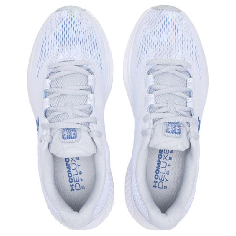 Under Armour Breathable Lightweight Low-Top Casual Running Shoes Women's White Gray Sneakers 3027005-103