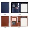 Multifunktionales A4/A5 PU-Leder-Portfolio für Dokumentenorganisator Reißverschlusstasche mit Taschenrechner Stifte Mann Schreiben Aktentasche Büro