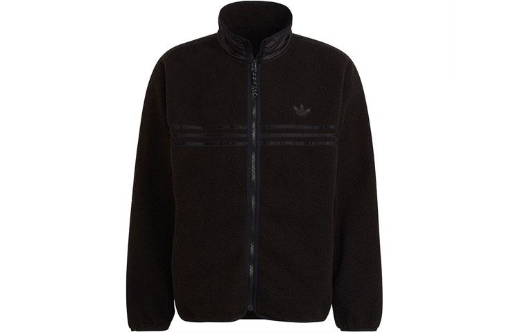 Adidas Originals Velvet Jackets Men s Black Stand Collar Moderate HF9216 S
