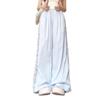 Pantaloni a gamba larga traforati con inserti in pizzo da donna estivi a vita alta con senso del design larghi sottili drappeggiati casual