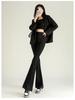 Women's High-Waist Fleece Flare Pants – Floor-Length, Loose Fit, Autumn/Winter Fashion