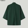 INCERUN Übergroße Herren Reverskragen 3/4 Ärmel Print Retro Knoten Lässig Locker Strickjacke Hemden Oberteile