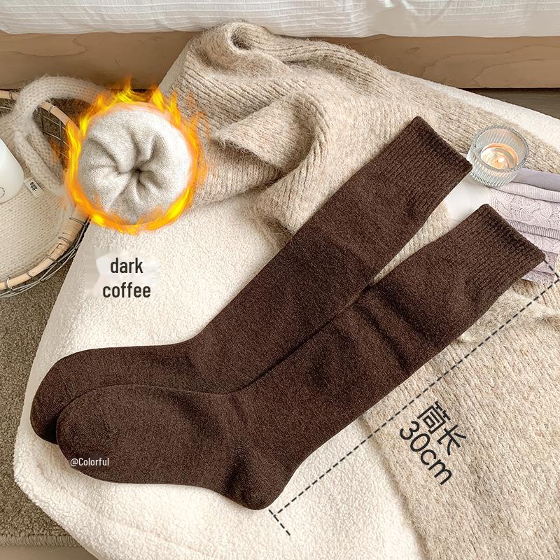 Women's Autumn & Winter Thick Wool Non-Slip, Boneless, Anti-Pilling High-Tube Calf Socks