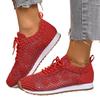 Large size flat-bottomed casual sports shoes 22 new European and American sequined lace-up shoes