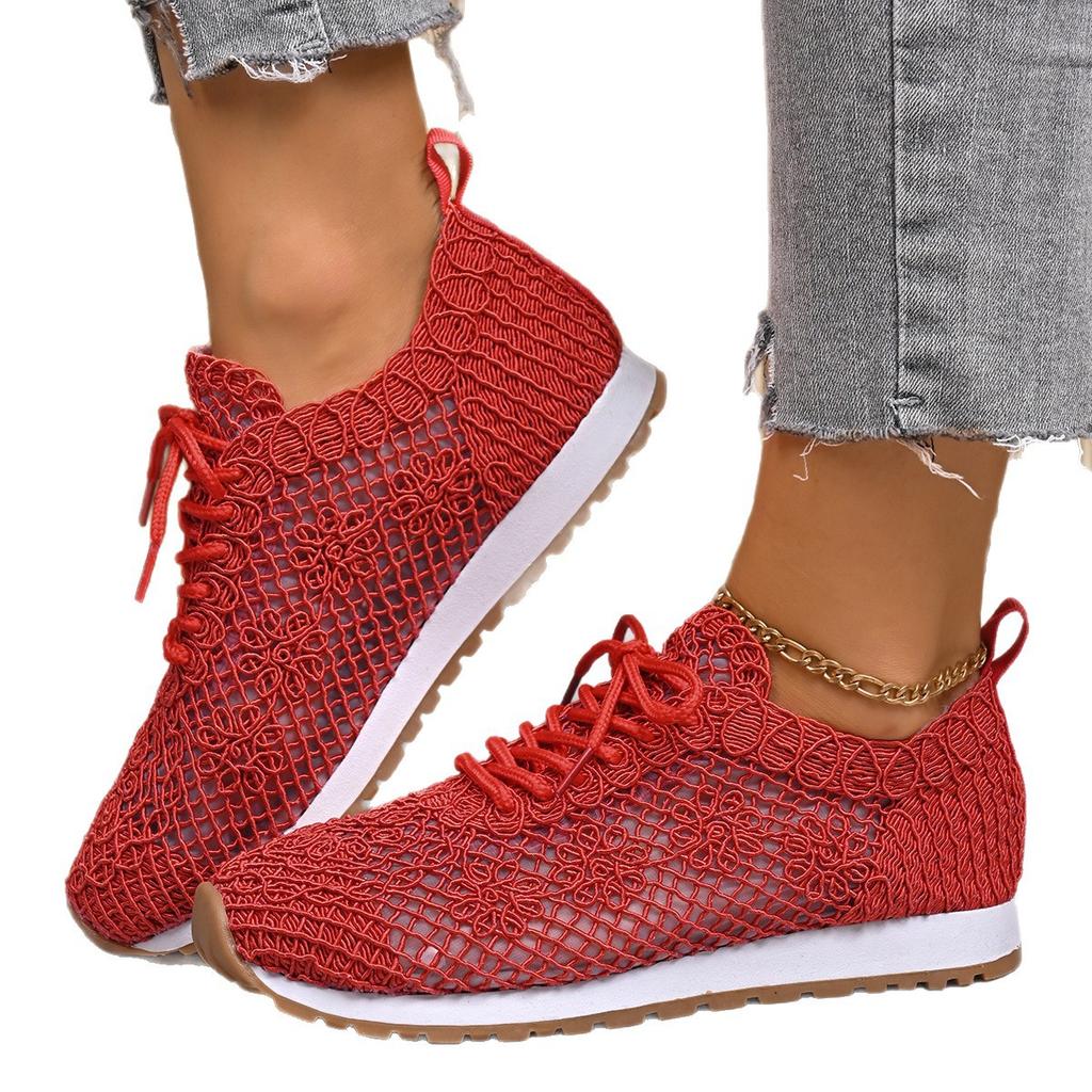Large size flat-bottomed casual sports shoes 22 new European and American sequined lace-up shoes