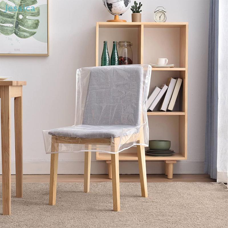 Transparent PVC Dining Chair Dust Cover Waterproof Oil-proof Anti Scratch Chair Cover