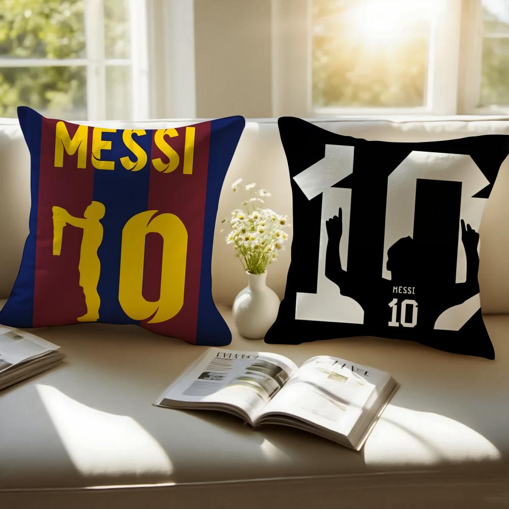Soccer Athlete LM 10 LLionel MMessi Cushion Cover Pillowcase Antidustmite Invisible Zipper Short Plush Sofa Cushion