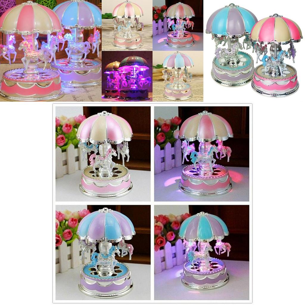 Mesmerizing Vintage Horse Carousel Music Box With Unique Light Show For Kids