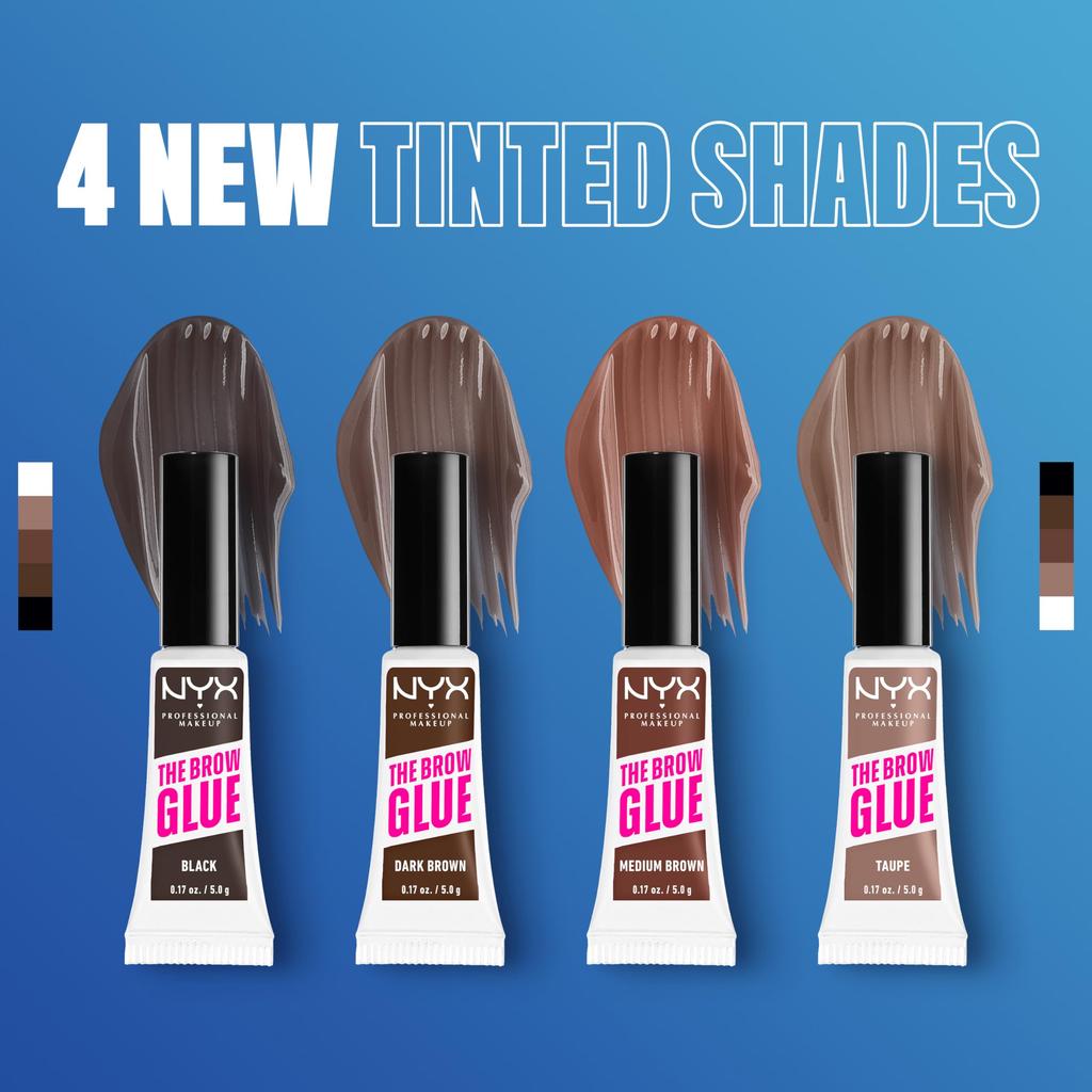 NYX PROFESSIONAL MAKEUP The Brow Glue, Extreme Hold Tinted Eyebrow Gel - Medium Brown