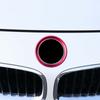 1Pc 3D Aluminum Car Steering Wheel Front Rear Black Emblem Badge Surrounding Ring Sticker for 45mm Logo/74mm Logo/82mm Logo