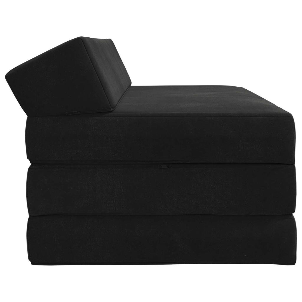 Folding Sofa Bed Black 120 x 60 x 49 cm Fabric