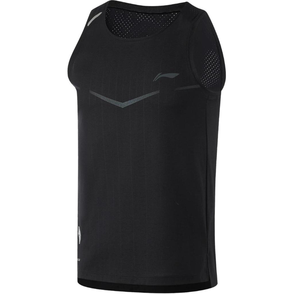 Li Ning Running Series Color Block Round Neck Reflective Quick Dry Breathable Vest Men Vests Black AVSU457-1