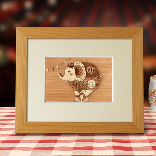 KINOWA "Miracle Circus" Wood Collage Original Handmade Kit Elephant Made in Japan