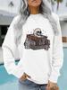 European & American Women's Halloween Print Long Sleeve Crew Neck Sweatshirt