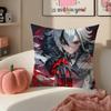 Game Genshin Arlecchino Cushion Cover Pillowcase Short Plush Invisible Zipper Room Sofa Cushion Cover